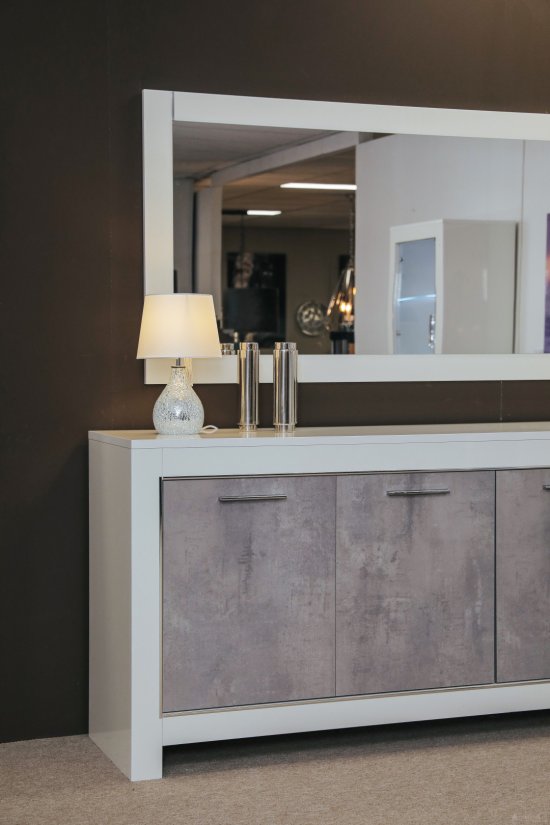 Marknesse Dressoir 3 Deurs Wit/Marmer 160cm – foto 2 – A-meubel